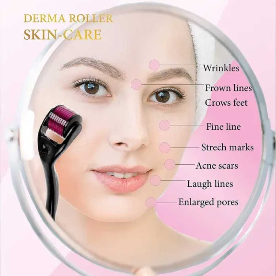 Derma roller for hair growth - Derma roller For Skin 0.5 mm - Microneedle for Acne Scars Wrinkles digonto mart